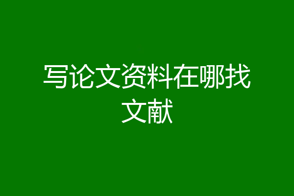 写论文资料在哪找文献