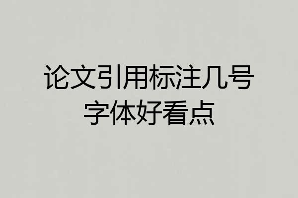 论文引用标注几号字体好看点