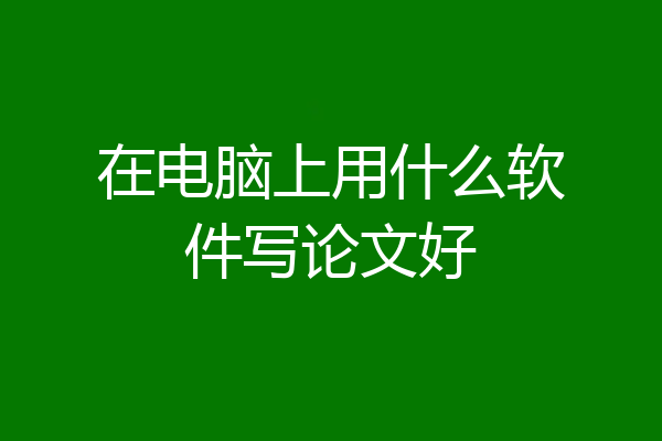 在电脑上用什么软件写论文好