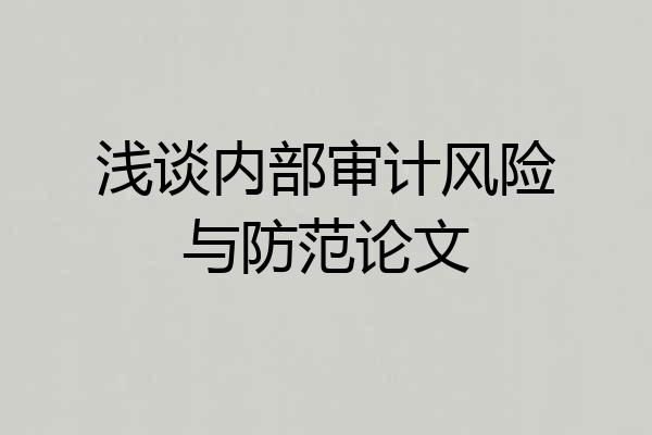 浅谈内部审计风险与防范论文