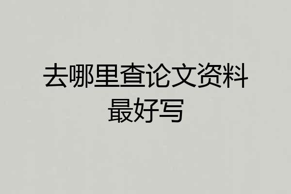 去哪里查论文资料最好写