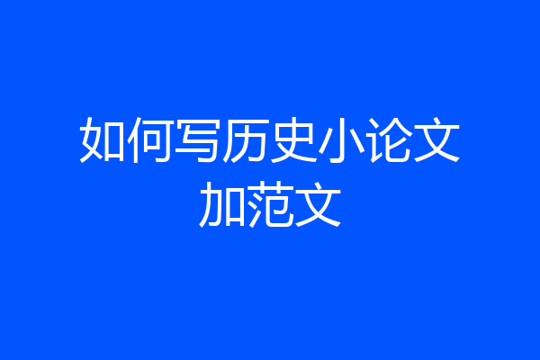 如何写历史小论文加范文