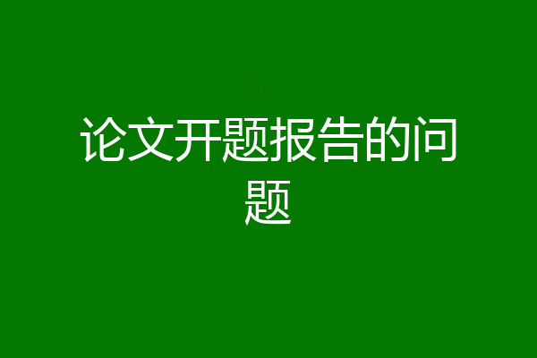 论文开题报告的问题