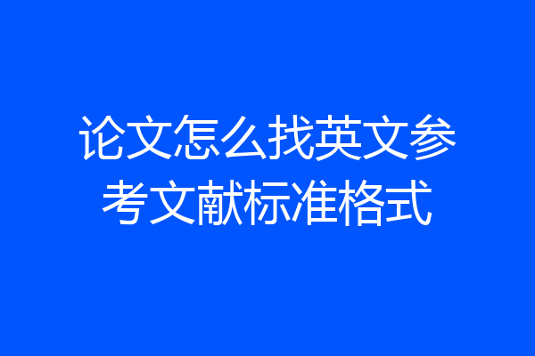 论文怎么找英文参考文献标准格式