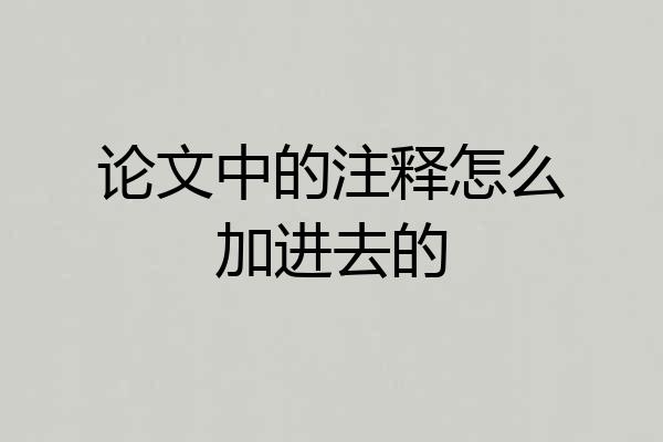 论文中的注释怎么加进去的