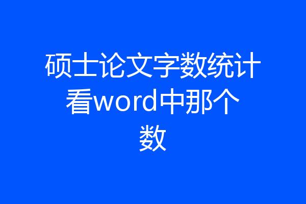 硕士论文字数统计看word中那个数