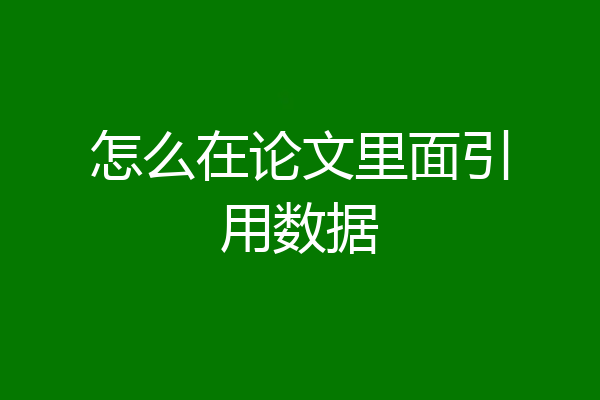 怎么在论文里面引用数据