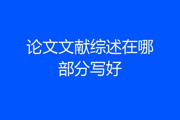 论文文献综述在哪部分写好