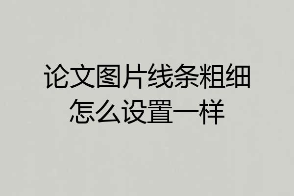 论文图片线条粗细怎么设置一样