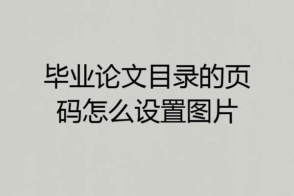 毕业论文目录的页码怎么设置图片