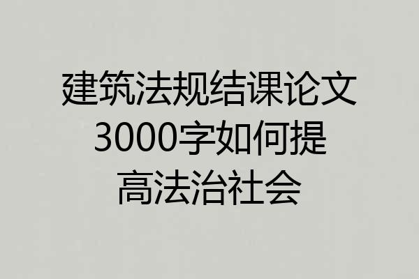 建筑法规结课论文3000字如何提高法治社会