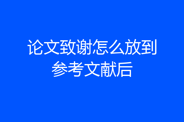 论文致谢怎么放到参考文献后
