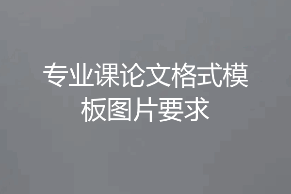专业课论文格式模板图片要求