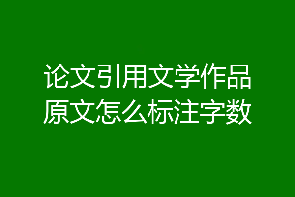 论文引用文学作品原文怎么标注字数