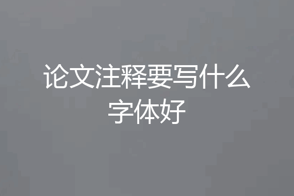 论文注释要写什么字体好