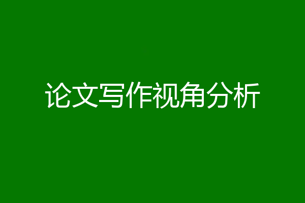 论文写作视角分析