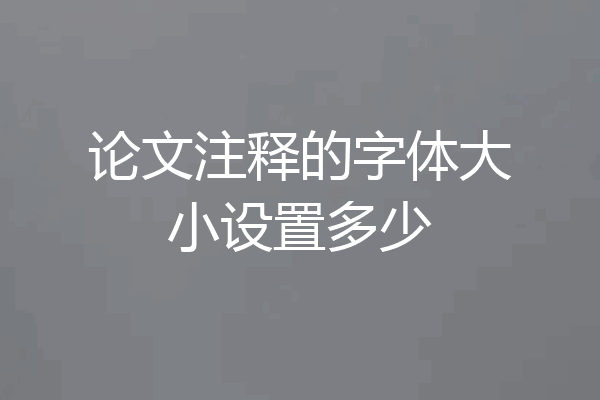 论文注释的字体大小设置多少
