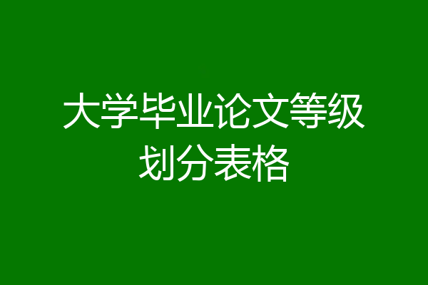 大学毕业论文等级划分表格