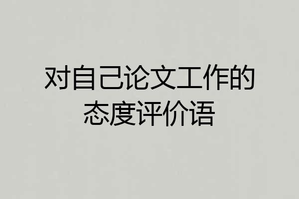 对自己论文工作的态度评价语