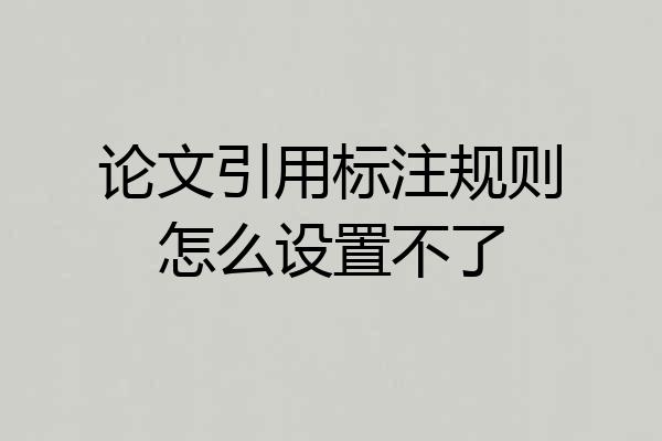 论文引用标注规则怎么设置不了