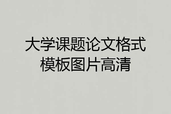 大学课题论文格式模板图片高清