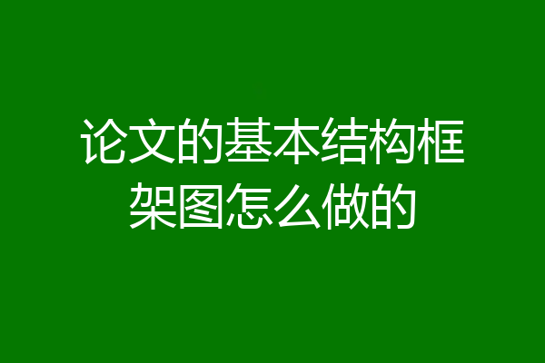 论文的基本结构框架图怎么做的