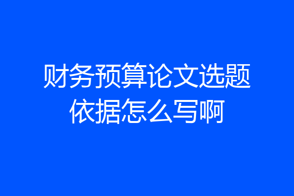 财务预算论文选题依据怎么写啊