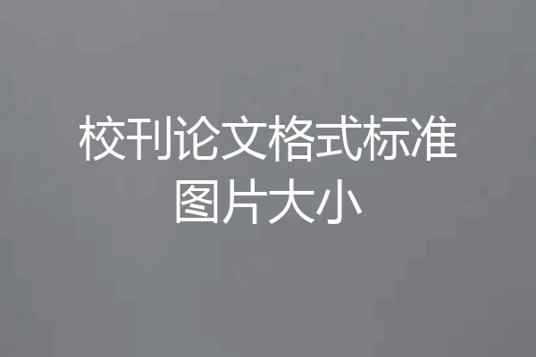 校刊论文格式标准图片大小