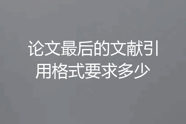 论文最后的文献引用格式要求多少