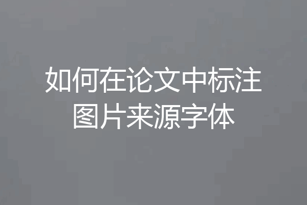 如何在论文中标注图片来源字体