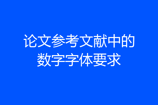 论文参考文献中的数字字体要求