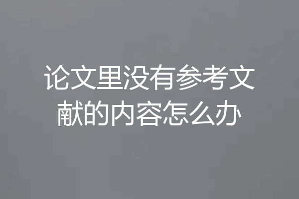 论文里没有参考文献的内容怎么办
