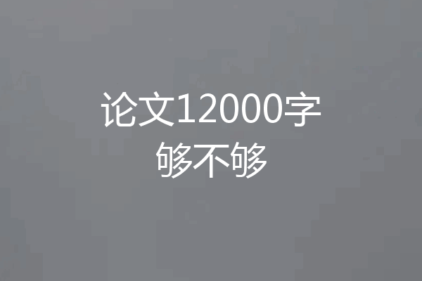 论文12000字够不够