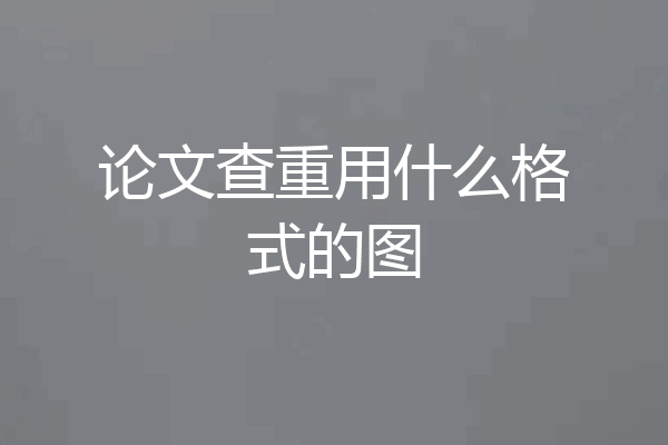 论文查重用什么格式的图