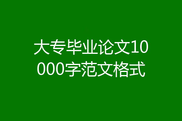 大专毕业论文10000字范文格式