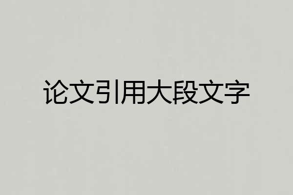论文引用大段文字
