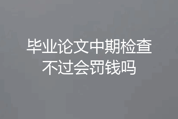 毕业论文中期检查不过会罚钱吗