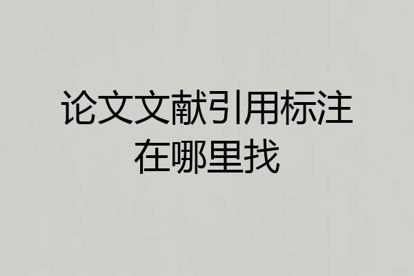 论文文献引用标注在哪里找