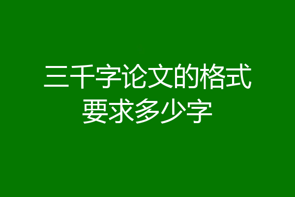 三千字论文的格式要求多少字