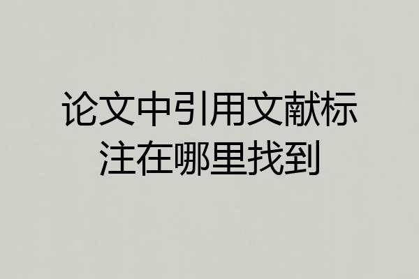 论文中引用文献标注在哪里找到