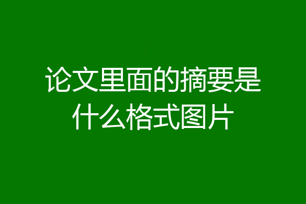 论文里面的摘要是什么格式图片
