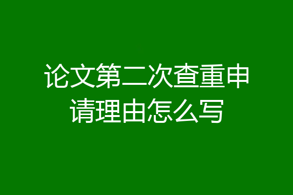 论文第二次查重申请理由怎么写