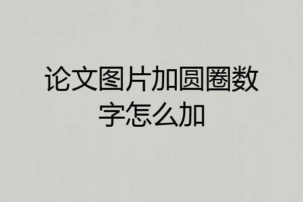 论文图片加圆圈数字怎么加