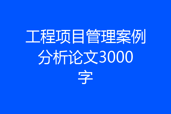 工程项目管理案例分析论文3000字