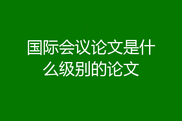 国际会议论文是什么级别的论文