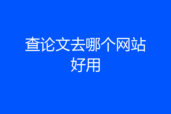 查论文去哪个网站好用