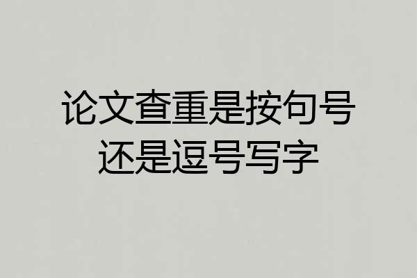 论文查重是按句号还是逗号写字