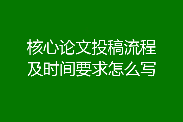 核心论文投稿流程及时间要求怎么写