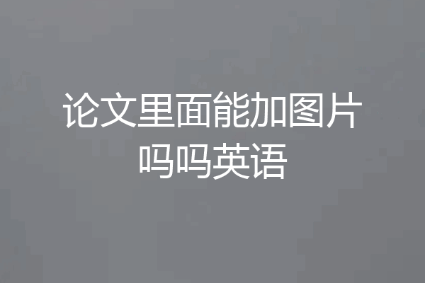 论文里面能加图片吗吗英语