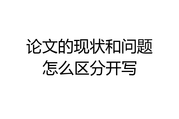 论文的现状和问题怎么区分开写
